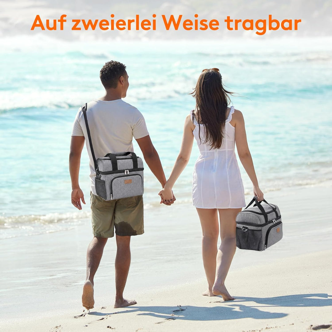 Lifewit Grosse Kühltasche 14.6L 18 Dosen, Kühlbox Faltbar, Isolierte Lunch Tasche, Leichte, Tragbare
