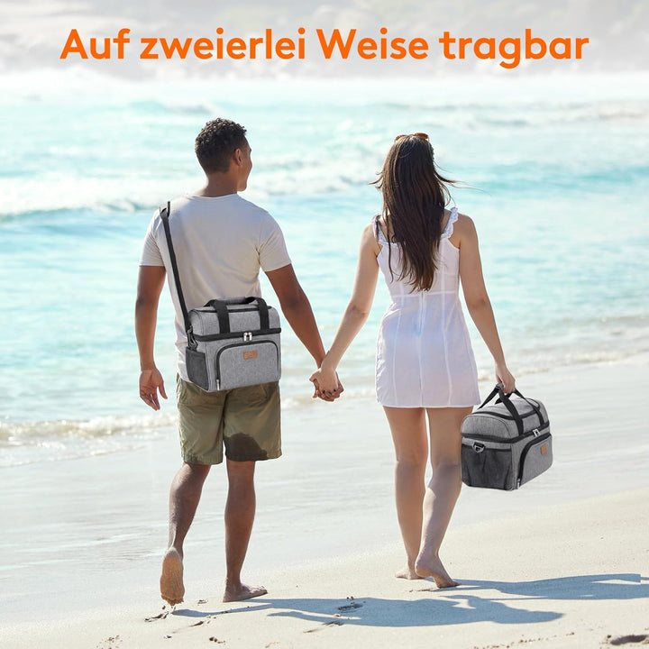 Lifewit Grosse Kühltasche 14.6L 18 Dosen, Kühlbox Faltbar, Isolierte Lunch Tasche, Leichte, Tragbare