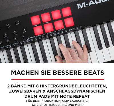 M-Audio Oxygen 61 V – 61-Tasten USB MIDI Keyboard Controller mit Beat Pads, Smart Chord & Scale Modi