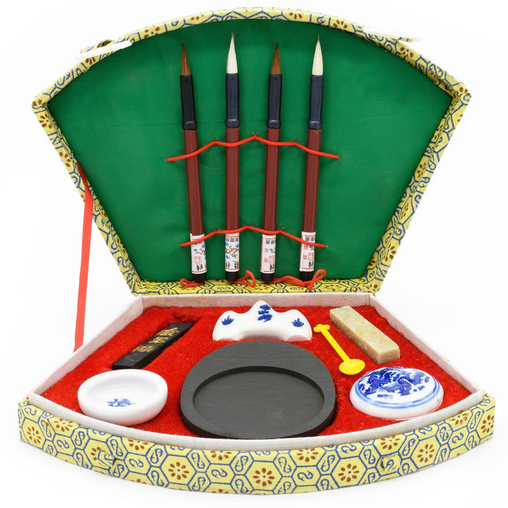 Zen Minded Chinesische Kalligraphie &amp; Orientalische Tinte Schreiben/Lack-Set - Enthält 4 Pinsel, Tin
