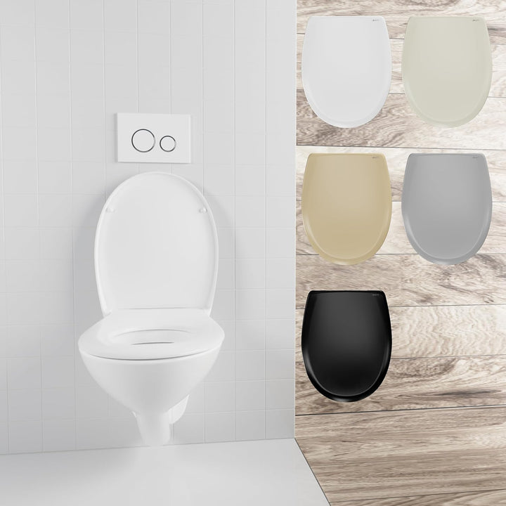 LUVETT® Toilettendeckel mit Absenkautomatik C770 oval, WC-Sitz mit 3 Befestigungsvarianten zur Wahl,