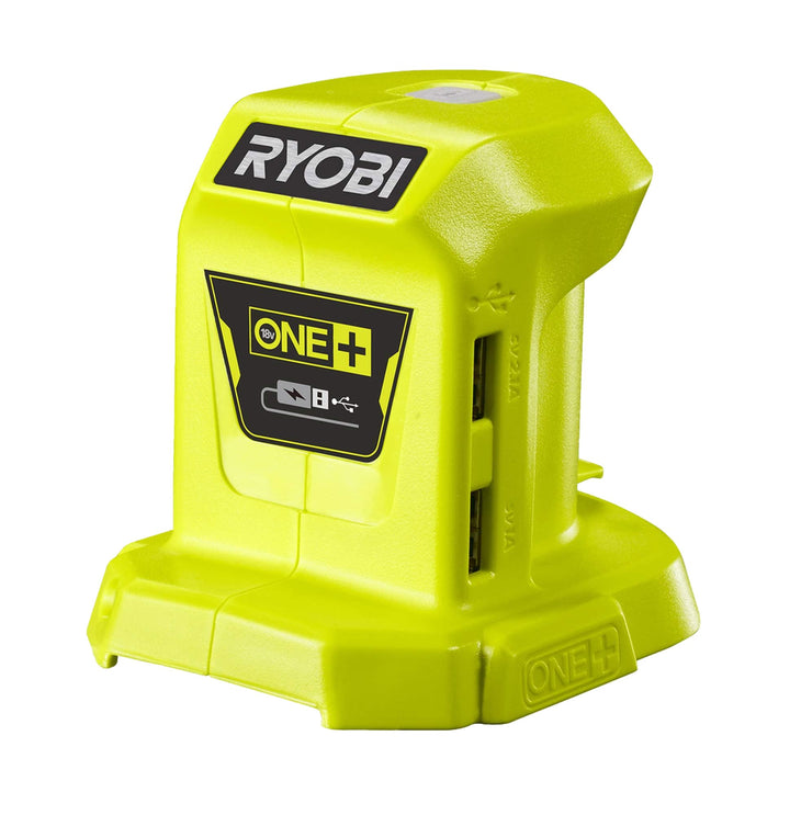 RYOBI 18 V ONE+ Akku-USB Adapter R18USB-0 (Ladeanschlüsse 1,0 A/2,1 A, ohne Akku und Ladegerät), Akk