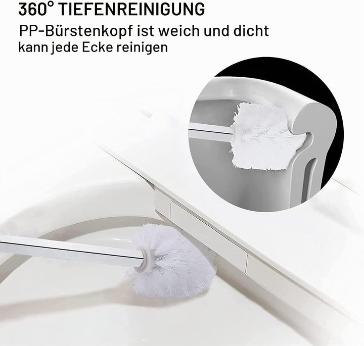 CASEWIND Klobürste Glas Eckig Toilettenbürste Chrom Wand, WC Garnitur Toilettenbürstenhalter Edelsta