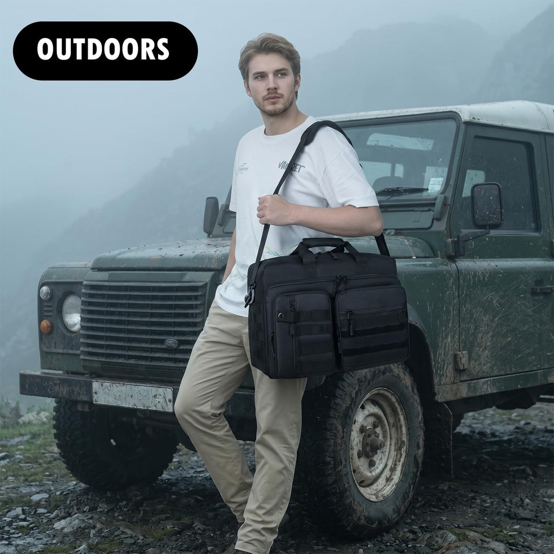 17,3 Zoll taktische Laptoptasche Arbeitstasche Herren Militär-Rucksack | Aktentasche wasserabweisend