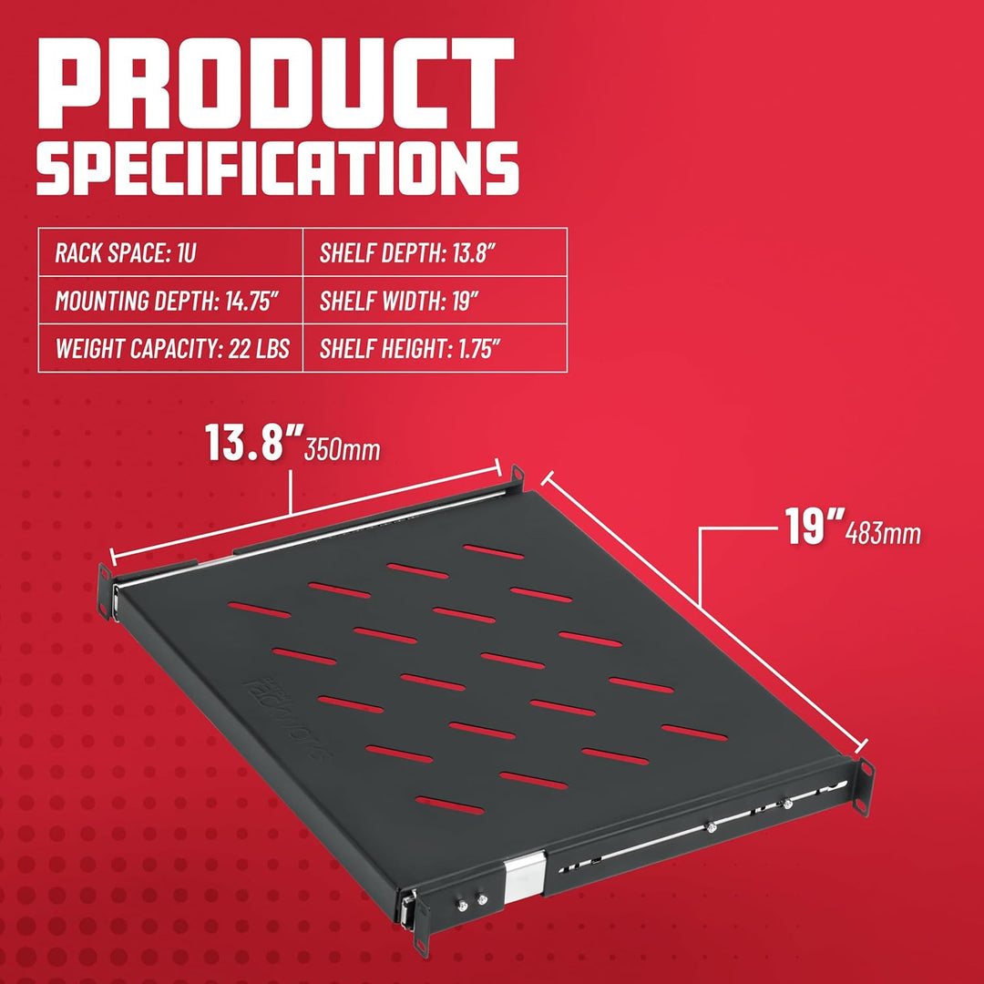Gator GRW-SHELF1SLD 1U 13,8 Zoll Schieberegal 1U Rack Space - Sliding, 1U Rack Space - Sliding