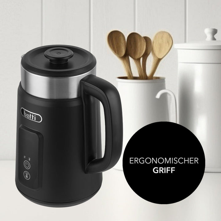 Botti Luiz Wasserkocher 1,5L Schwarz | LED-Temperaturanzeige | Doppelwand-Design | 360° drehbarer So