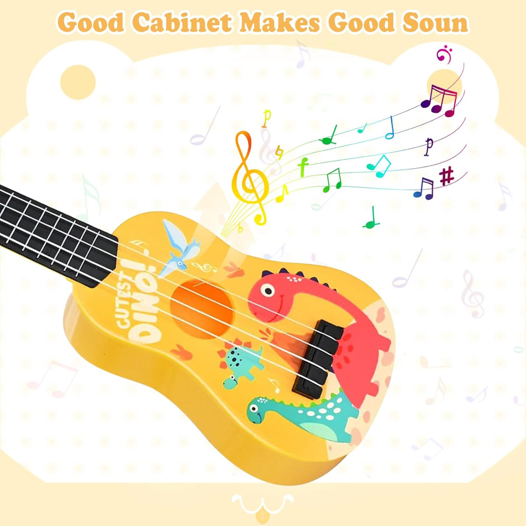 42cm Kindergitarre Mit 4 verstellbaren Saiten Ukulele Gitarre Spielzeug für Kleinkinder Anfänger Jun