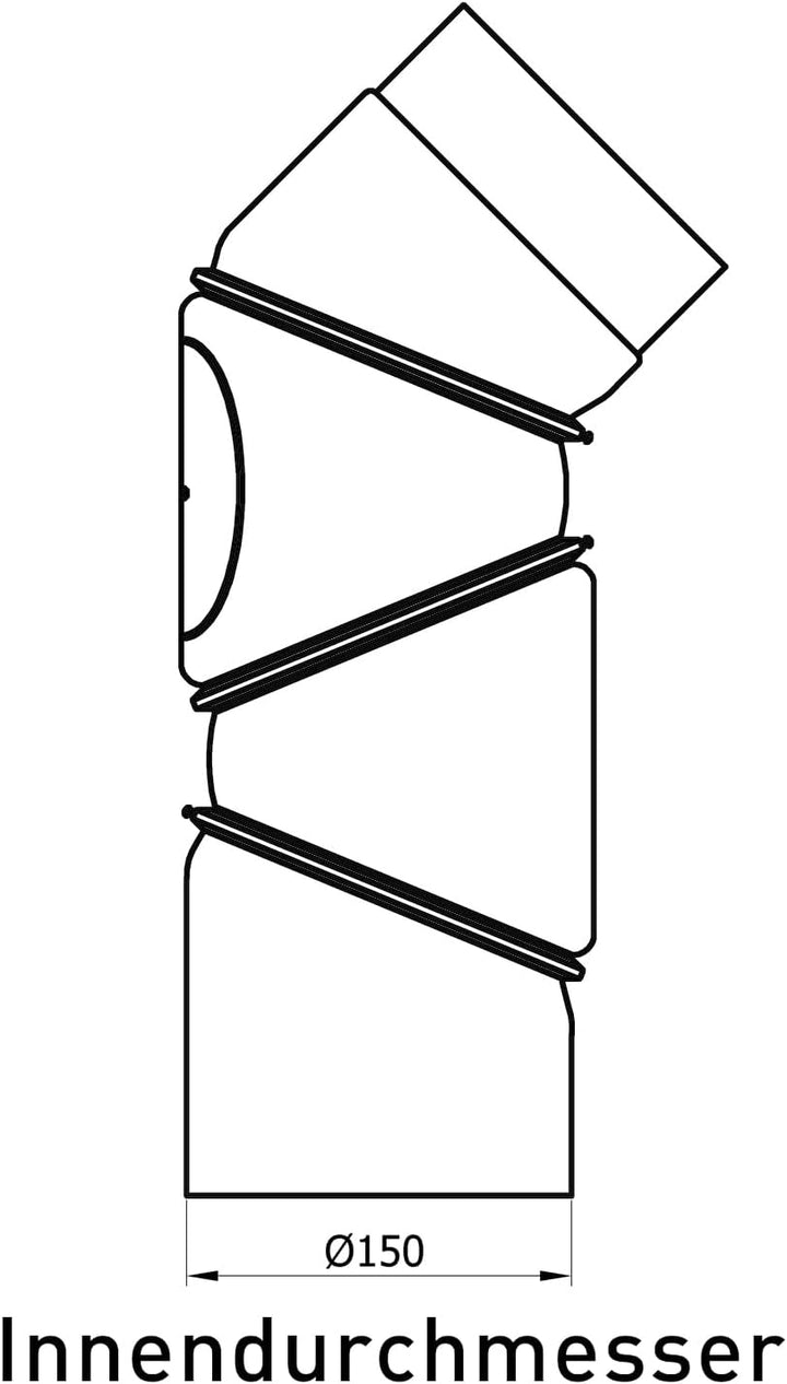 raik SH162-150-sw Raik Rauchrohrbogen/Ofenrohr 150mm - Multibogen