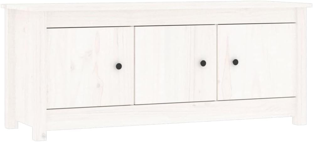 Schuhschrank aus Massives Kiefernholz 110x38x45,5cm Weiss Schuhschrank Holz Platzsparendes Schuhrega