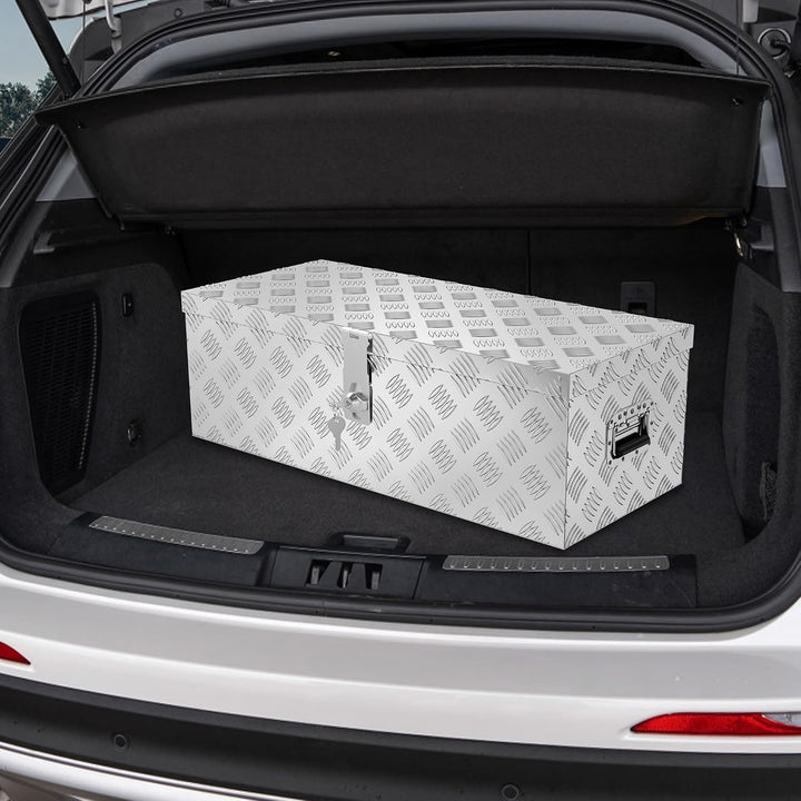 XMTECH 60L Aluminium Transportbox Aufbewahrungsbox Aluminiumkoffer Aluminiumbox Truckbox, Silber Lag