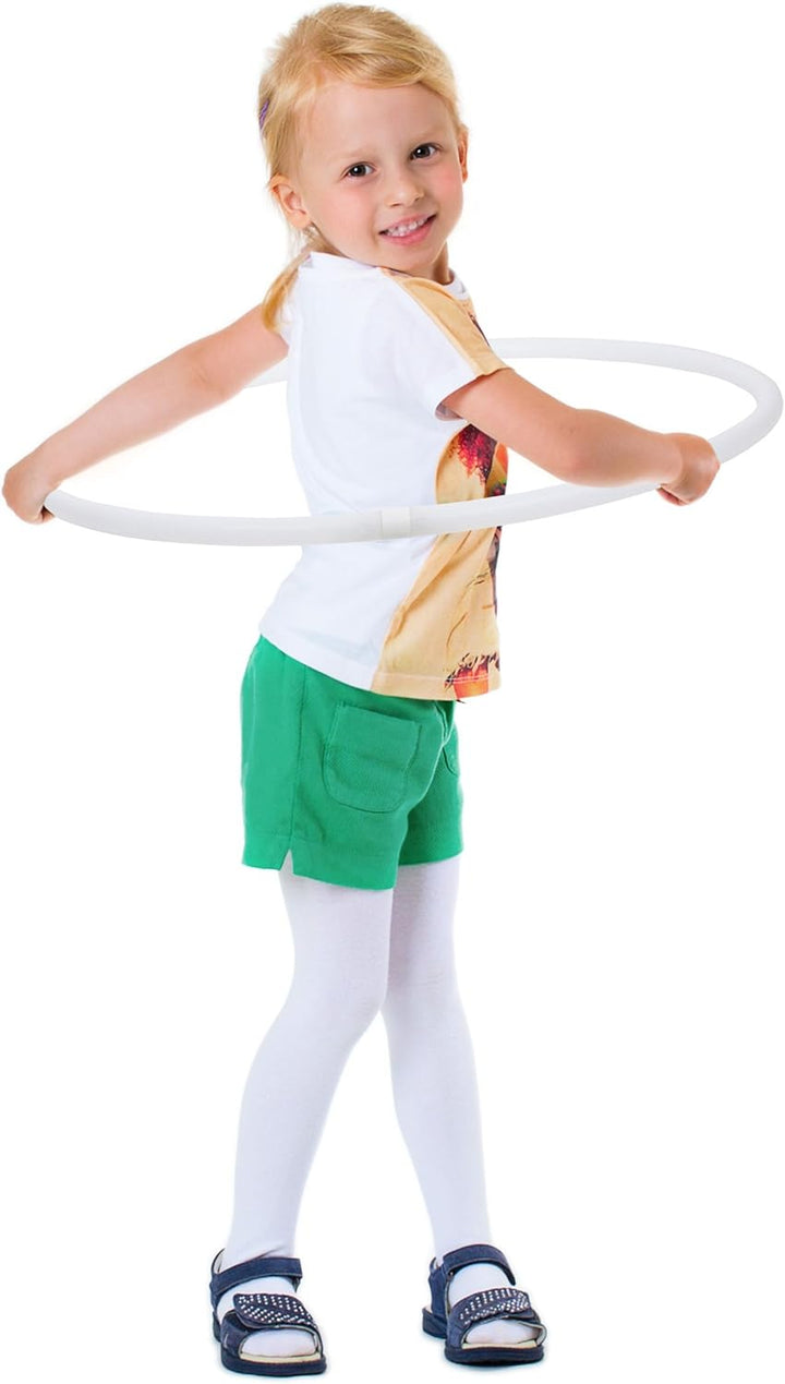HOOPOMANIA Kinder Hula Hoop Reifen einfarbig [Ø60cm - Ø80cm] Hula Hoop für Kinder bunt Weiss Ø75cm,