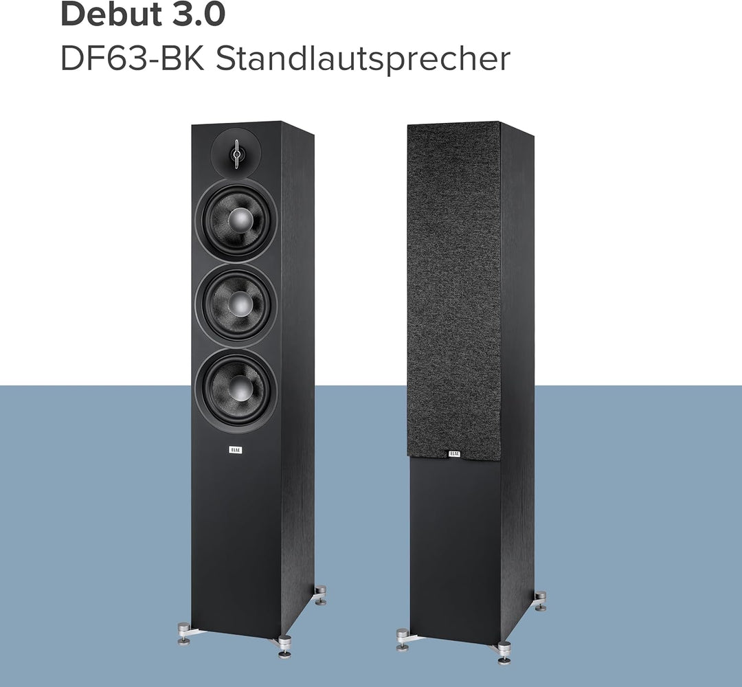 ELAC Debut F6.3 Standlautsprecher – Ideal für die Musikwiedergabe über Ihre Stereoanlage auch als Te