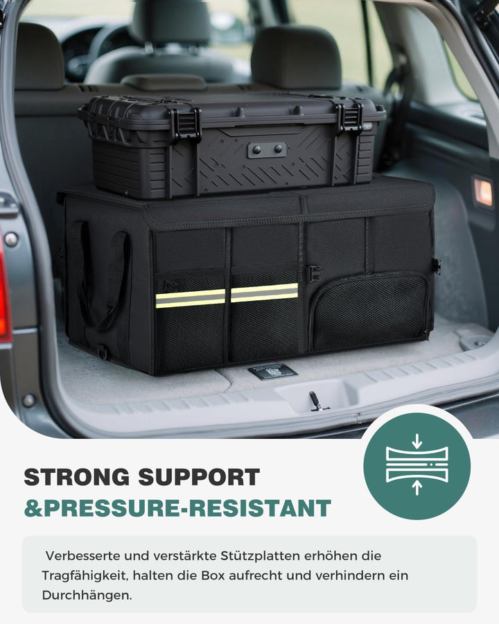 FLORICH Kofferraum Organizer mit Atmungsaktiver Schuhaufbewahrung 63L Premium Auto Kofferraumbox sta