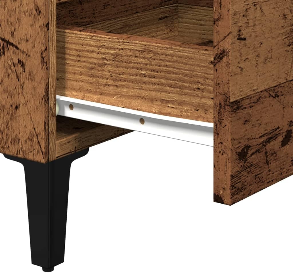 vidaXL Nachttisch, Nachtschrank mit 3 Schubladen Metallbeinen, Nachtkonsole Nachtkommode für Schlafz