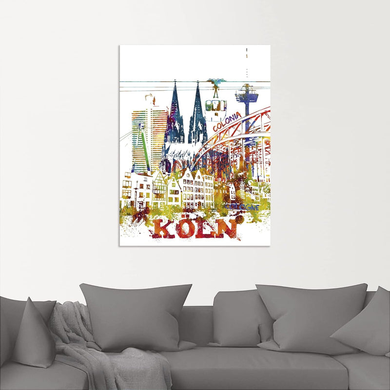 ARTland Wandbild Alu Verbundplatte für Innen & Outdoor Bild 45x60 cm Pop Art Köln Stadt Kölner Dom B