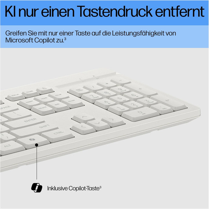 HP 225 - Tastatur-und-Maus-Set - 100% - Full Size - USB - QWERTZ - Deutsch - Cashmere White