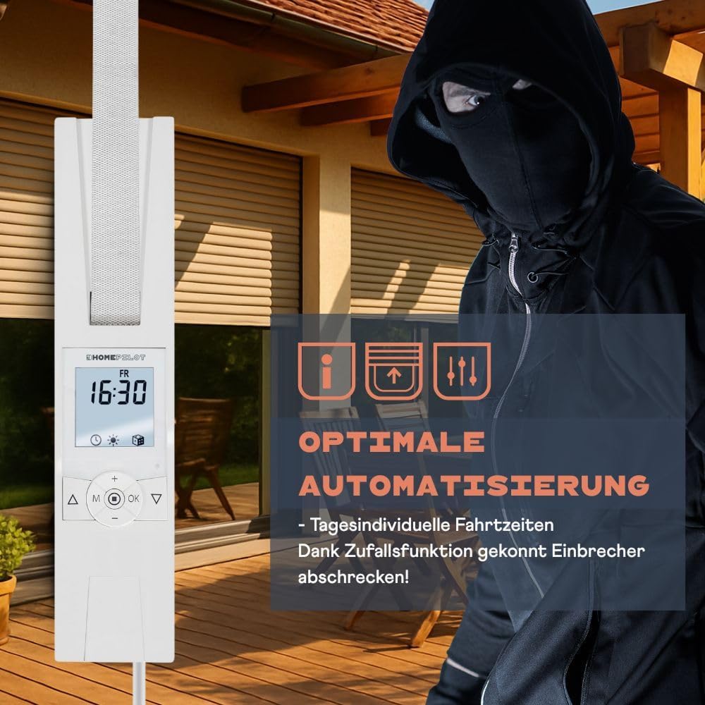 HOMEPILOT - Gurtwickler RolloTron premium smart Power | Elektrischer Gurtwickler mit Display zur beq
