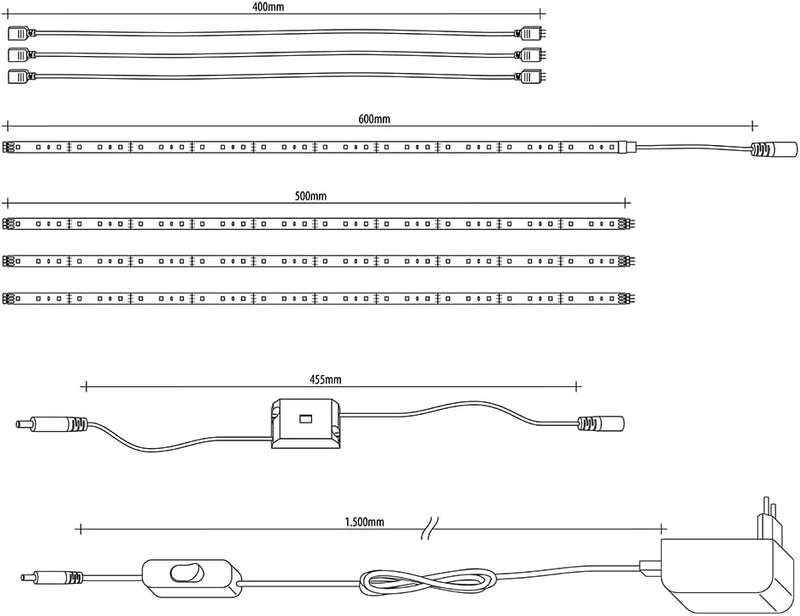 SEBSON LED Unterbauleuchte 2m - berührungslos dimmbar - Sensor und Schalter - LED Strip Schrankleuch