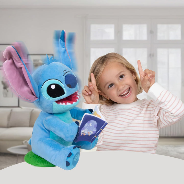 Stitch Storyteller Disney, interaktives Plüschtier von Lilo & Stitch, der 4 Lieder singt und 4 Gesch