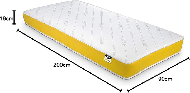 JAY-BE Matratze Simply Kids Anti-Allergy e-Pocket Federkernmatratze, Schaumfrei, weiss, European Sin