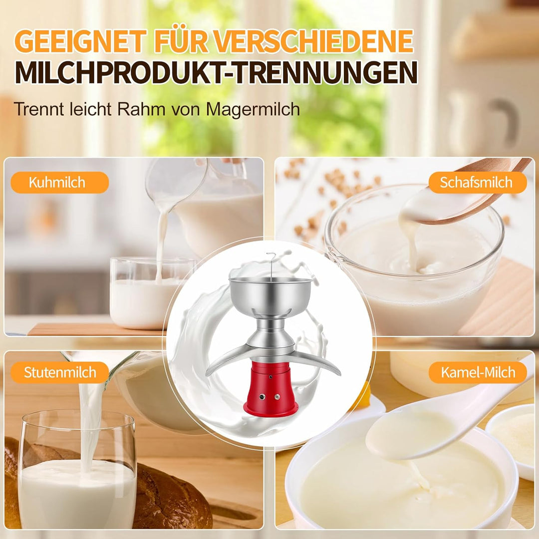 Elektrischer Milch-Zentrifugalseparator,50 L/H Milch-Rahm-Trennmaschine,RahmabschäUmmaschine,Einstel