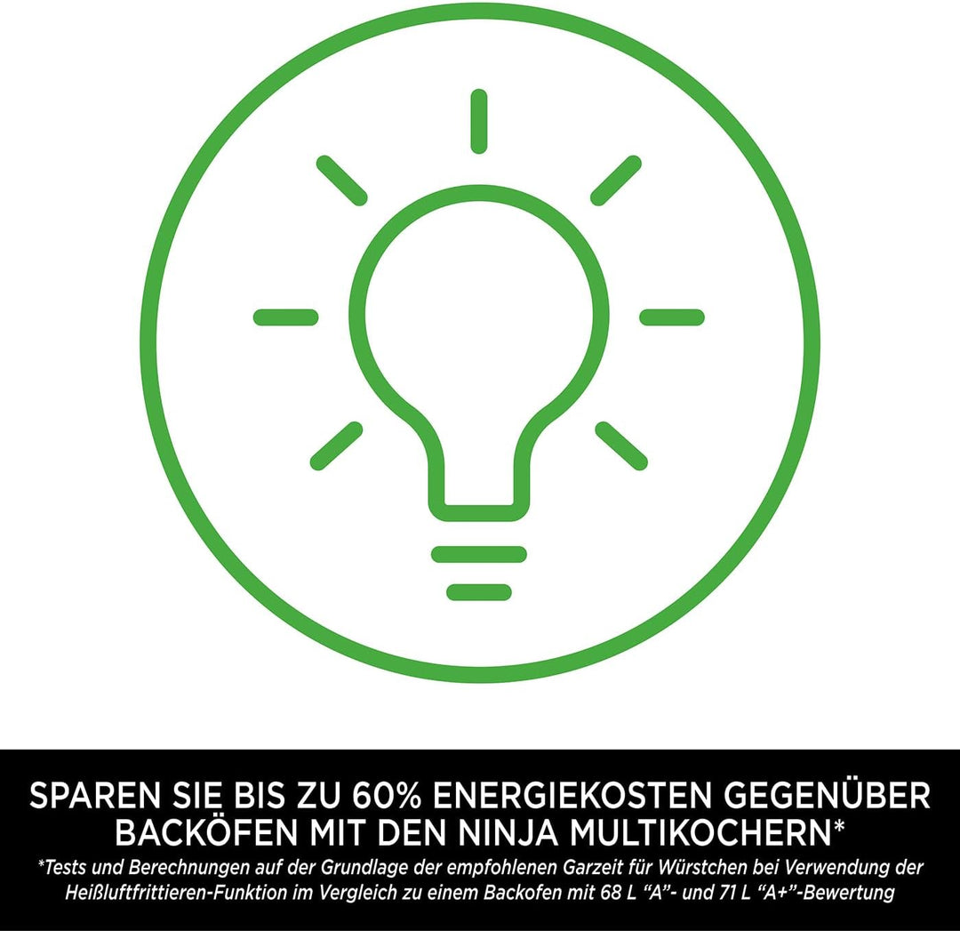 Ninja Foodi MAX 12-in-1 SmartLid-Multikocher [OL650EU], Schnellkochtopf & Heissluftfritteuse, 3 Modi