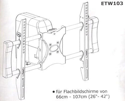 Tronje ETW103 Motor-Wandhalterung elektrische Wand-Halterung für LED LCD Plasma Bildschirme von 26"