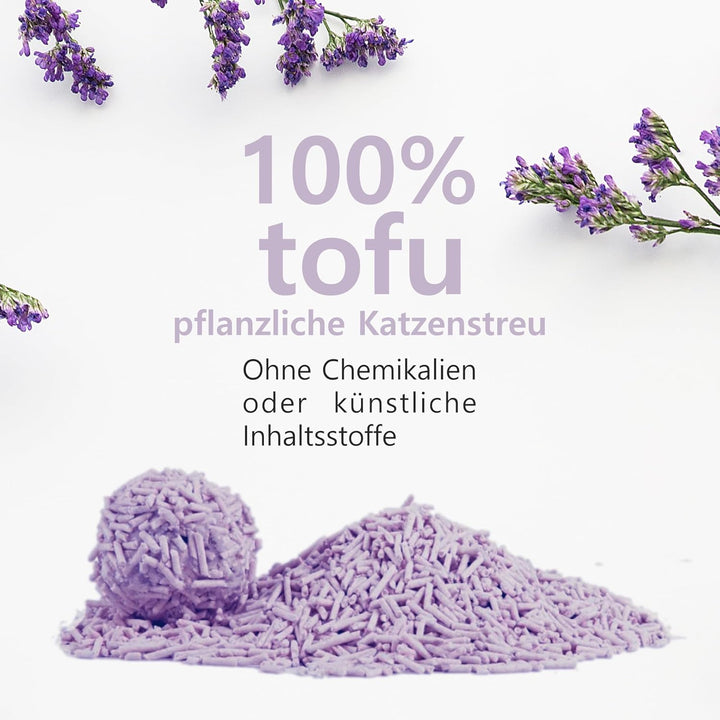 Tofu-Katzenstreu für Katzen (18L/7,5Kg) - Natürlich und biologisch abbaubar - Sofort klumpend, staub