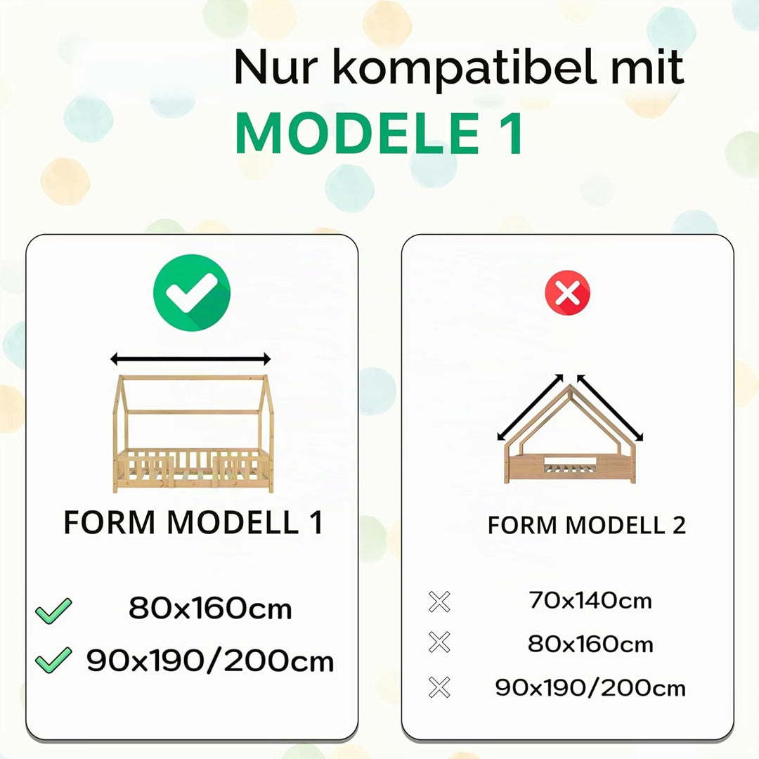 Hausbett Himmel - 100% Baumwolle - Betthimmel Hausbett aus Musselin - Bett Vorhang Kinderbett - Himm
