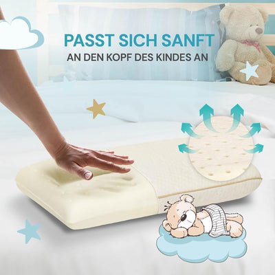 VITAPUR MemoDream Junior Kid's Kissen, Memory-Schaum, hypoallergen, weich, waschbar, Zertifiziert na