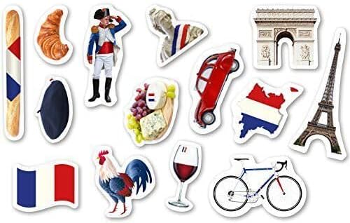 Deko-Set * FRANKREICH * für Länderparty, Mottoparty und Event | 72 Teile mit Servietten + Konfetti +