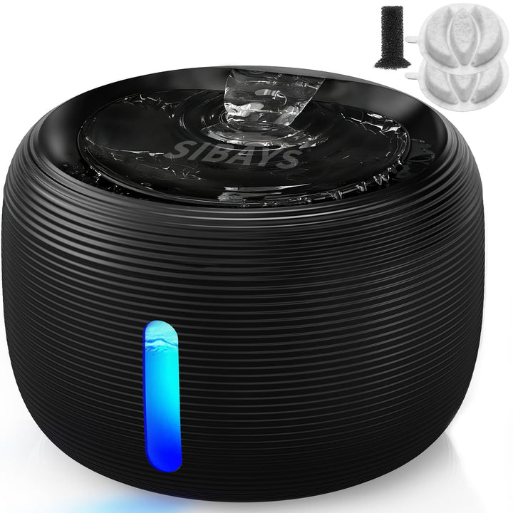 SIBAYS Trinkbrunnen für Katze - 3.5L Katzenbrunnen mit 25dB Ultraleise Pumpe & LED-Fenster - Trinkbr