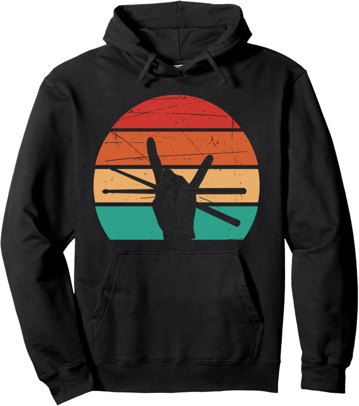 Drummer Retro für Schlagzeuger Pullover Hoodie