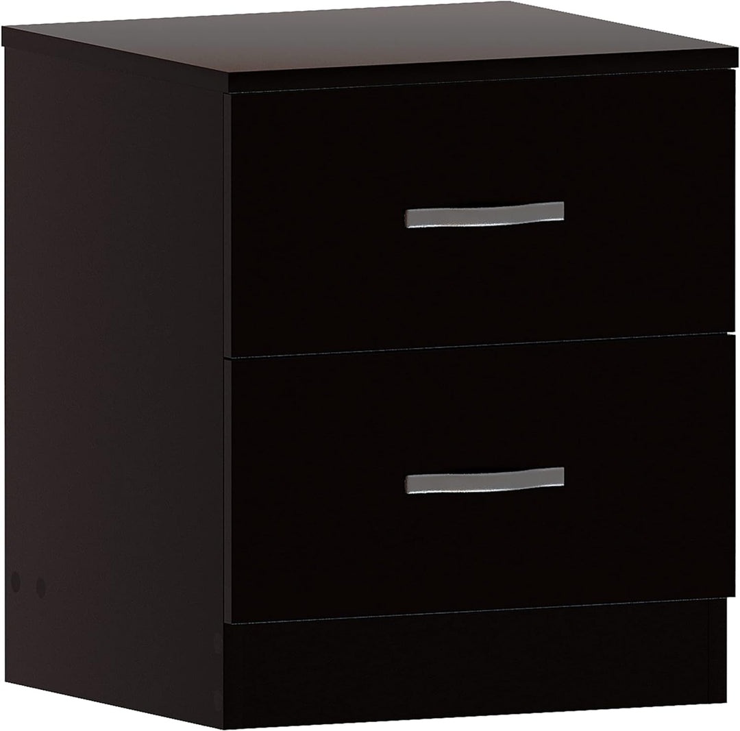 Vida Designs schwarz Nachttisch Schublade, Nachttisch, 2 Schubladen, Nachttisch, Metall Griffe & Läu