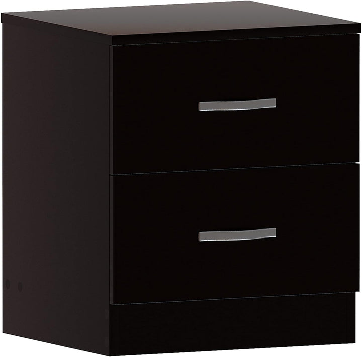 Vida Designs schwarz Nachttisch Schublade, Nachttisch, 2 Schubladen, Nachttisch, Metall Griffe & Läu