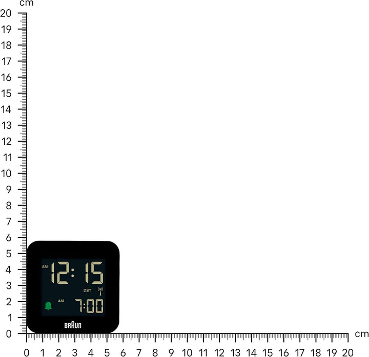Braun Digitaler Reisewecker Mitteleuropäische Zeitzone (MEZ) mit Schlummerfunktion, kompakte Grösse,