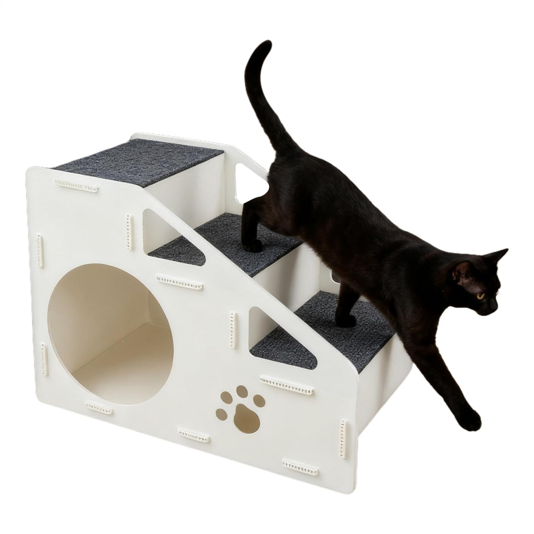 Hundetreppe - rutschfeste Treppen für kleine Haustiere | 4 Stufen Rampe Für Tierhaus | für Innenbere
