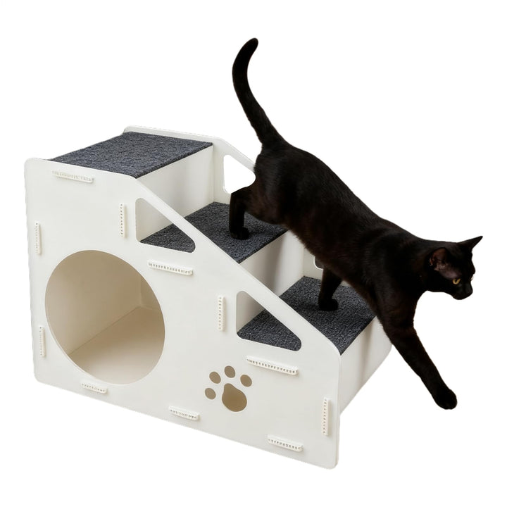 Hundetreppe - rutschfeste Treppen für kleine Haustiere | 4 Stufen Rampe Für Tierhaus | für Innenbere