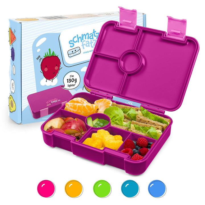 schmatzfatz Brotdose Kinder mit Fächern, BPA Frei Lunchbox Kinder, Bento Box Kinder, Brotbox für Mäd