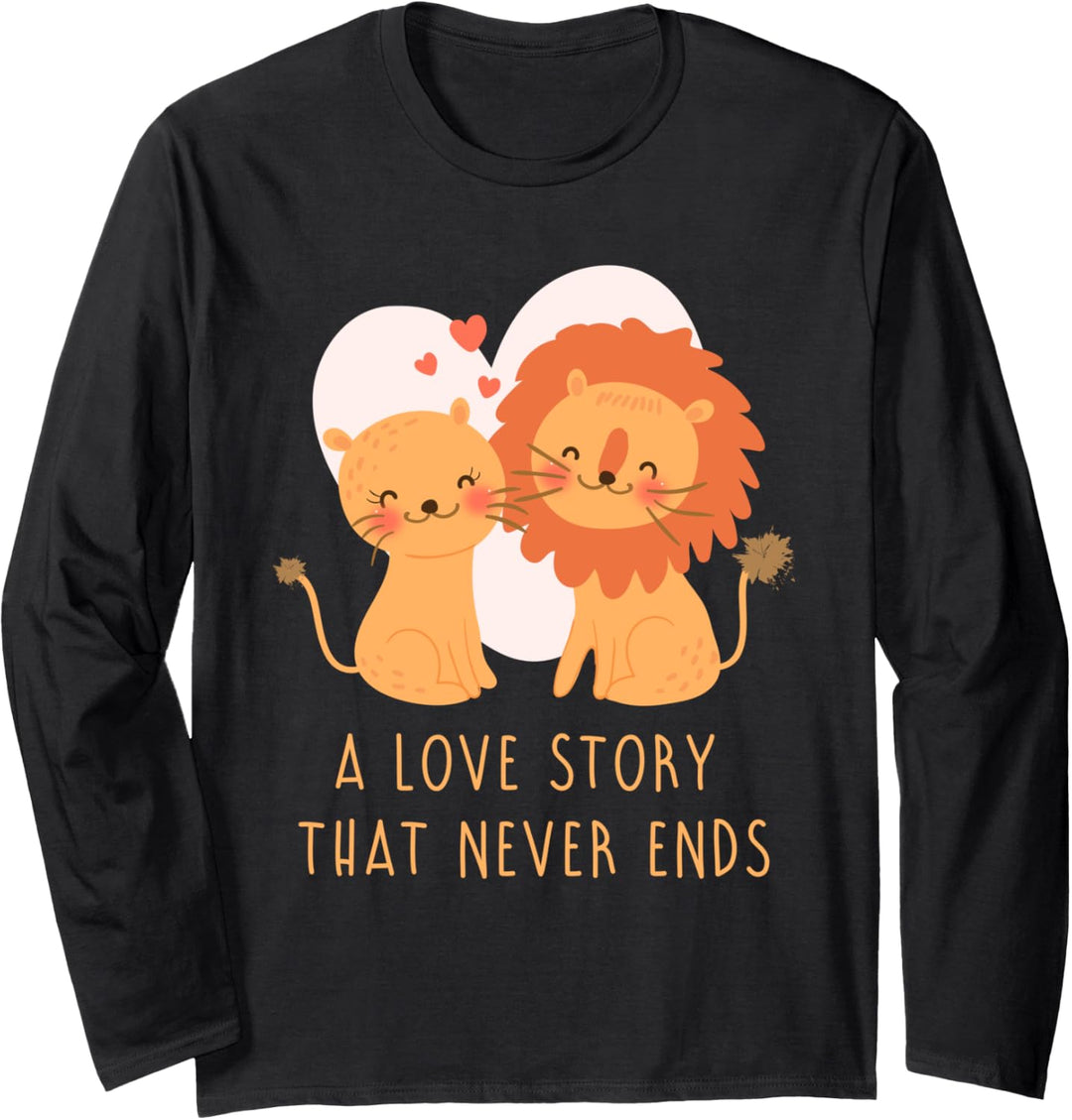 Verliebtes Paar Liebespaar Liebe Löwen Partner Look Outfit Langarmshirt