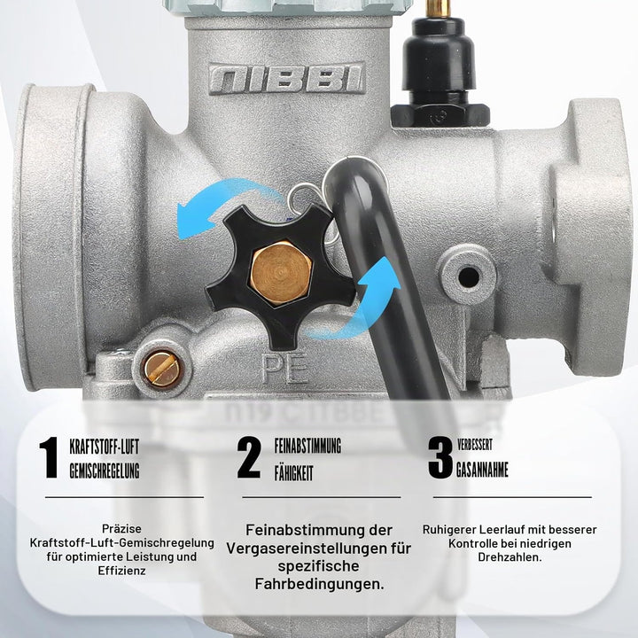 NIBBI PE17mm Vergaser für 80cc-100cc Flansch Motorrad Motor Vergaser mit Carb Jets PE-Flansch-17mm,