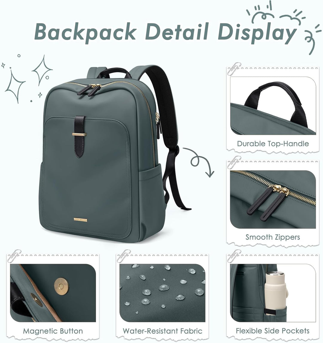 Laptop Rucksack für Damen, Lässiger Backapck für Arbeit und Business, Handtasche, Handgepäck-Reiseru