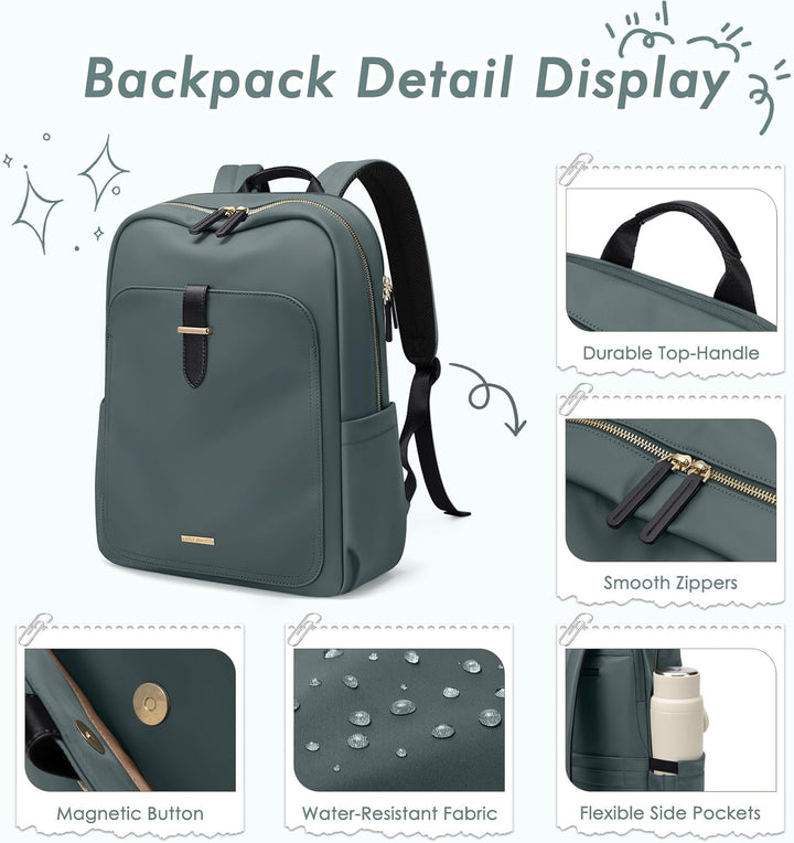 Laptop Rucksack für Damen, Lässiger Backapck für Arbeit und Business, Handtasche, Handgepäck-Reiseru
