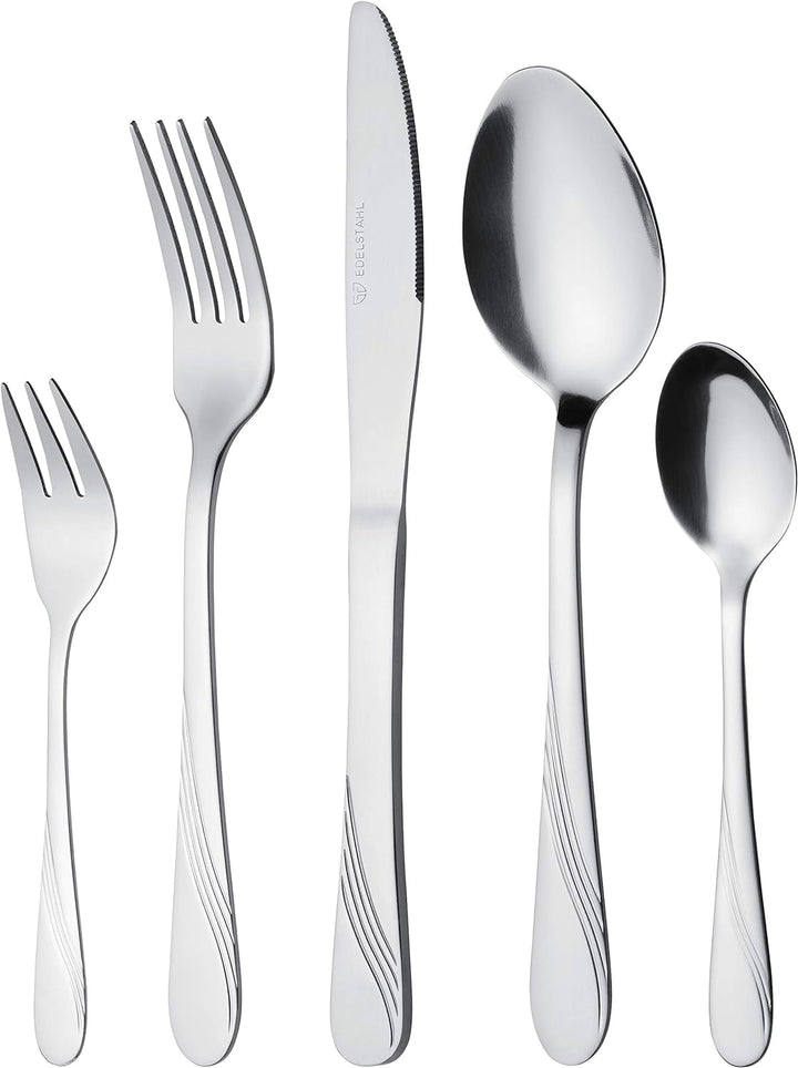 GRÄWE Besteckset für 6 Personen aus Edelstahl, Tafelbesteck Set 30-teilig, nickelfrei, rostfrei, han