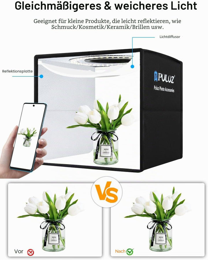 PULUZ 30cm fotostudio Light Box Faltbarer Mini produktfotografie fotobox mit weichem lichttuch &amp; 6 P
