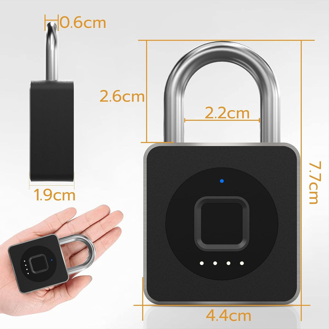Vorhängeschloss Fingerabdruck, Anweller Vorhängeschloss mit Bluetooth und Fingerabdruck Entsperren,