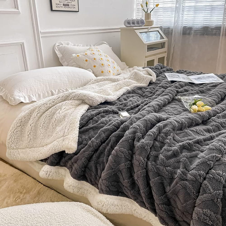 WONGS BEDDING Kuscheldecke 150x200 Flauschig Sherpa Decke,Sofaüberwurf Fleecedecke,Dick Sofadecke Do