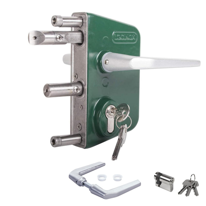 LOCINOX Schloss für Drehtor LAKQ40 U2, RAL 6005 - moosgrün, Industrieschloss, Hoftor, Flügeltor, Flü