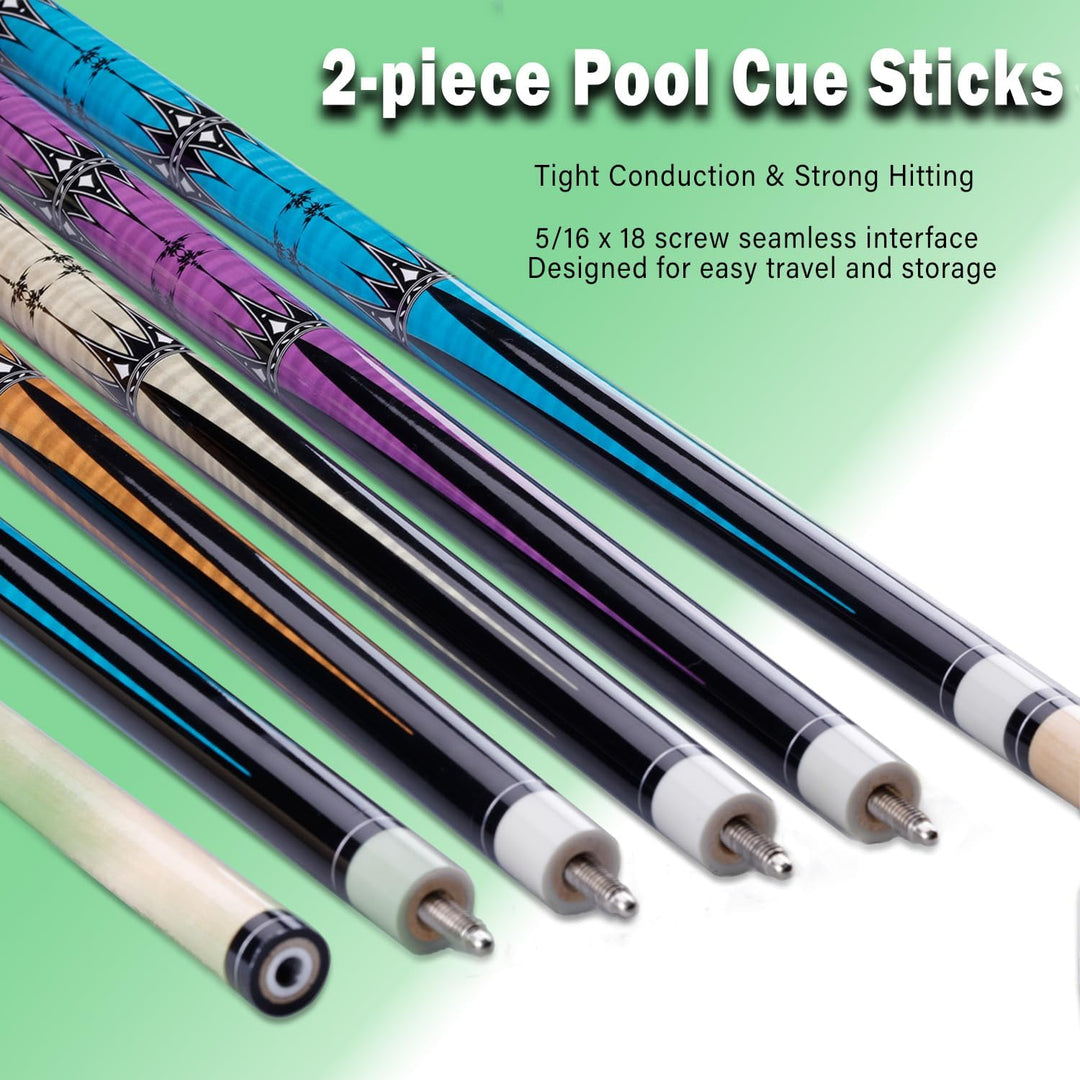 58" Pool Billard Queue with 13mm Tip,19 20 oz Billiard Cue,Schwarz oder Weiss，1/2 Maple Queue Sticks