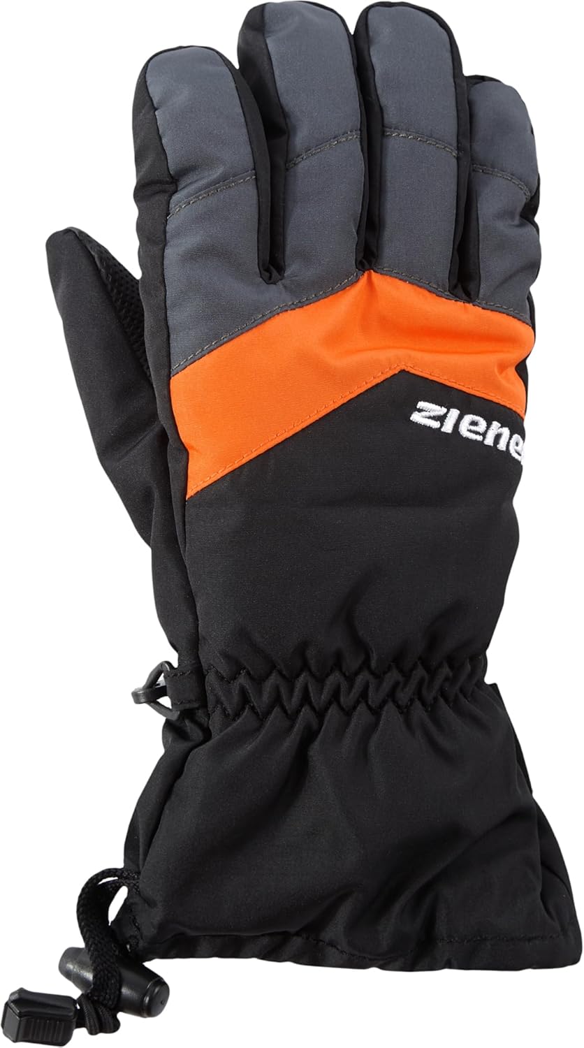Ziener Kinder LETT AS glove junior Ski-Handschuhe/Wintersport | wasserdicht, atmungsaktiv 3 schwarz